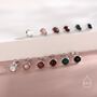 Sterling Silver Genuine Garnet Tiny Stud Earrings, thumbnail 2 of 9