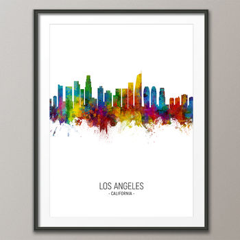 Los Angeles Skyline Portrait Print And Box Canvas, 3 of 5