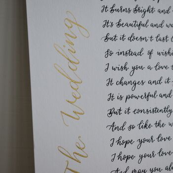 Handwritten Calligraphy First Wedding Paper Anniversary Print, 5 of 8