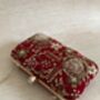 Red Handcrafted Velvet Clutch Bag, thumbnail 5 of 8