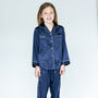 Personalised Girl's Navy Silky Pyjama's, thumbnail 6 of 6