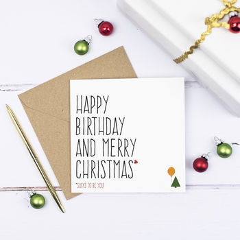 'happy Birthday And Merry Christmas' Card By Purple Tree Designs ...