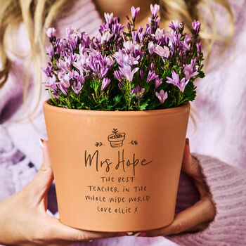 Personalised Terracotta Teacher Flower Pot, 2 of 4