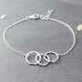 Three Linked Circles Sterling Silver Bracelet, thumbnail 2 of 9