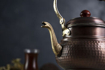 Handmade Hammered Copper Teapot For Stovetop, Solid Copper Kettle Tin Lined Inside, 8 of 8