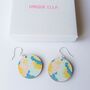 Mosaic Wooden Drop Earrings, thumbnail 5 of 8