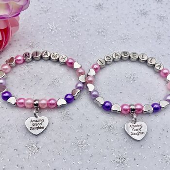 Personalised Granddaughter Charm Bracelet, Great Granddaughter Gift, 2 of 12