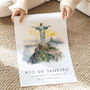 Rio De Janeiro Brazil Travel Illustration Poster, thumbnail 4 of 7