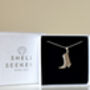 Sterling Silver Cowgirl Boot Pendant Necklace, thumbnail 8 of 8