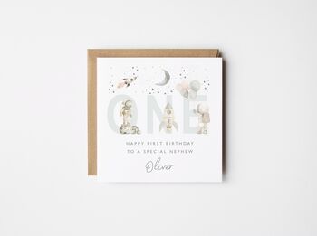 Happy Second Birthday Astronaut Card Grandson *Fully Personalised, 2 of 6