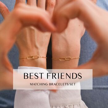 Best Friends Bracelet Set – Two Interlocking Link Bracelets, Friendship Gift For Her, 4 of 12
