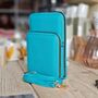Cross Body Double Zipped Mobile Phone Bag In Teal, thumbnail 1 of 2