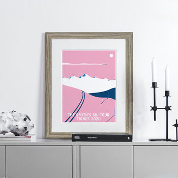 Personalised Ski Tracks Fine Art Mountains Print, 2 of 4