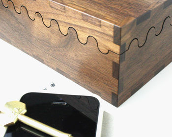 Personalised Solid Walnut Wood Engraved Keepsake Box, 9 of 9