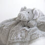 Personalised Fluffy Grey Elephant Baby Comforter, thumbnail 4 of 6