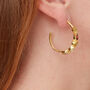 Multi Gemstone Silver Gold Plated Stud Hoops, thumbnail 11 of 12