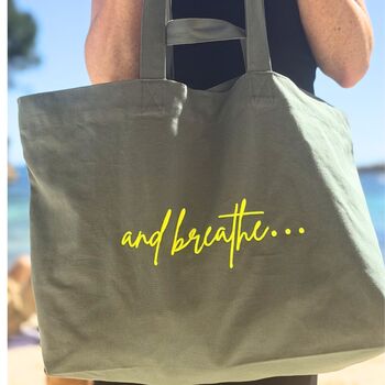 Personalised Neon Slogan Oversized Everyday Tote Bag, 5 of 7