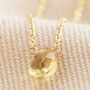 Citrine Stone Teardrop Necklace In Gold Plating, thumbnail 1 of 6