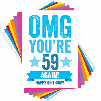 Omg You're 59 Again Birthday Card, 4 of 4