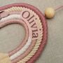 Pink Sparkle Wall Hanging, Macrame Rainbow Personalised, thumbnail 8 of 11