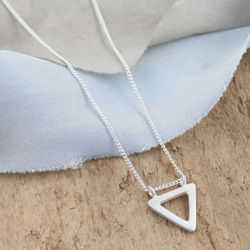Silver Triangle Necklace. Geometric Pendant, 6 of 12