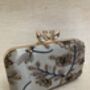 Grey Floral Rectangular Handcrafted Clutch Bag, thumbnail 1 of 5