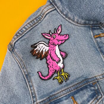 Zog Pink Dragon Sew On Patch, 2 of 2