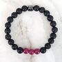 Men's Ruby And Lava Bead July Birthstone Bracelet, thumbnail 5 of 9