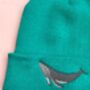 Humpback Whale Embroidered Beanie Hat, thumbnail 4 of 5