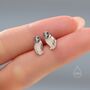 Barn Owl Stud Earrings In Sterling Silver, thumbnail 5 of 11