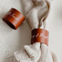 Set Of Two Personalised Leather Napkin Rings, thumbnail 6 of 8