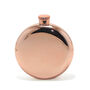 Rose Gold Polished Steel Round Personalised Hip Flask, thumbnail 3 of 3