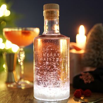 Personalised Snow Globe Gin Bottle With Glitter, 3 of 6