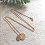 Double Solid Gold Coin Initial Necklace, thumbnail 3 of 7