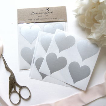 Silver Heart Decorative Stickers, 3 of 6