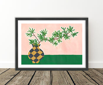 Green And Pink Still Life Plant Print, 8 of 9