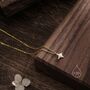 Tiny White Opal Four Point Star Pendant Necklace, thumbnail 3 of 11