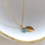 Turquoise And Vermeil Or Sterling Silver Leaf Set, thumbnail 2 of 9