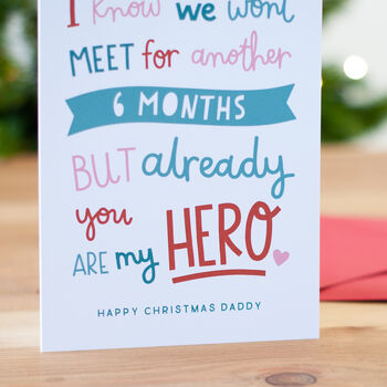 'Already You're My Hero' Christmas Card From The Bump, 2 of 2