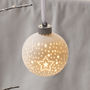 Pair Of Ceramic Light Up Christmas Baubles, thumbnail 2 of 3
