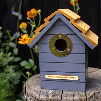 Personalised Wooden Garden Bird Nest Box, 10 of 10