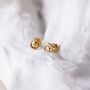 Tiny Gold Spiral Stud Earrings, thumbnail 3 of 4