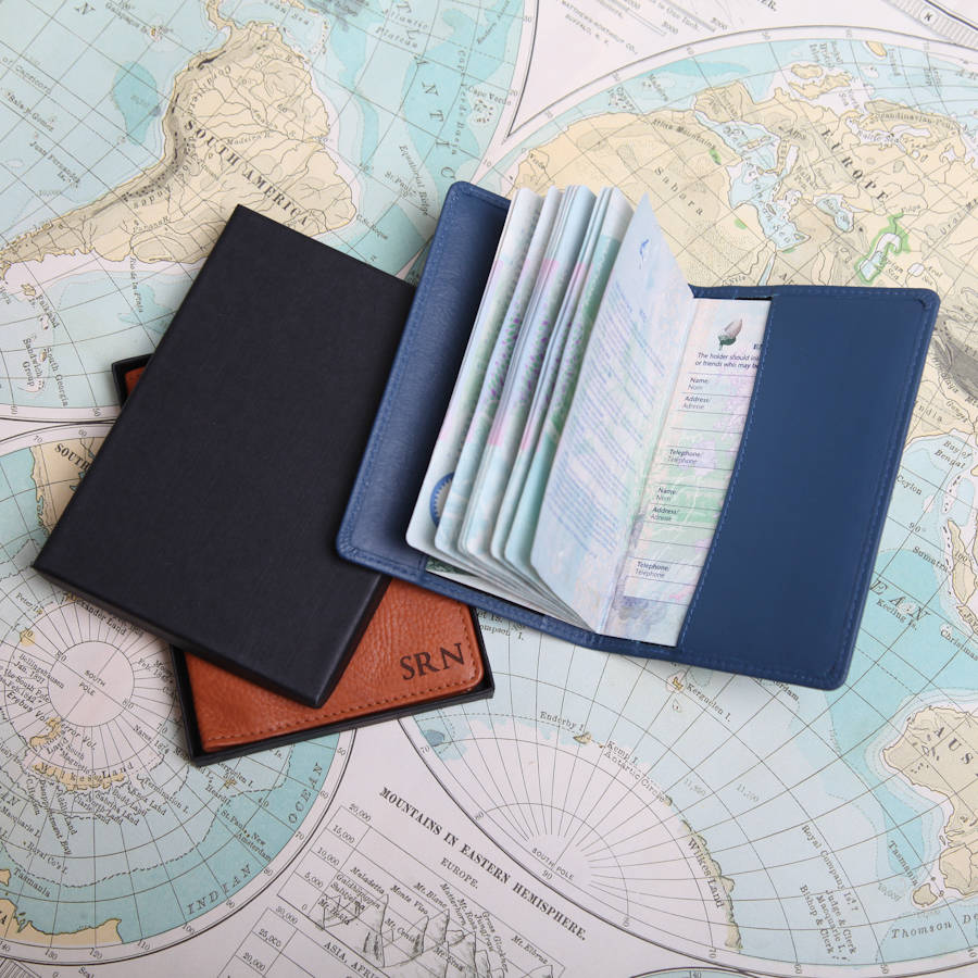 Personalised Leather Passport Holder By Nv London Calcutta