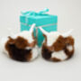 Longhorn Texas Highland Cow Baby Newborn Slippers, Boxed, thumbnail 4 of 8