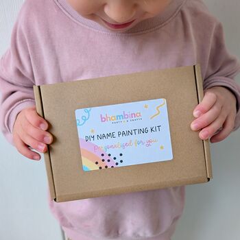 Diy Personalised Name Painting Craft Kit Gift Box, 2 of 5