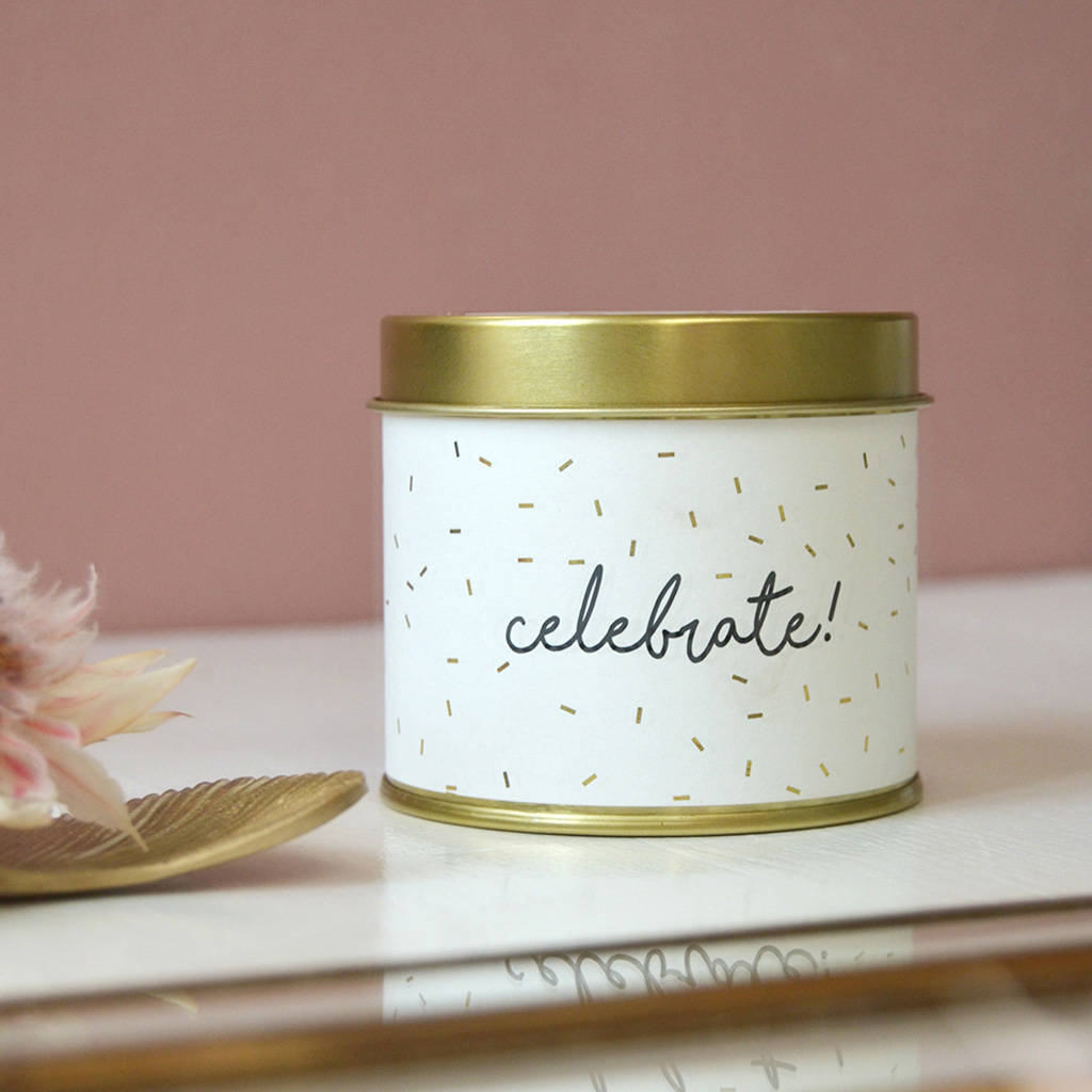 'Celebrate' Sparkle Candle Tin By Oli Olsen