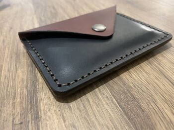 Black And Brown Handmade Leather Card Wallet, 8 of 9
