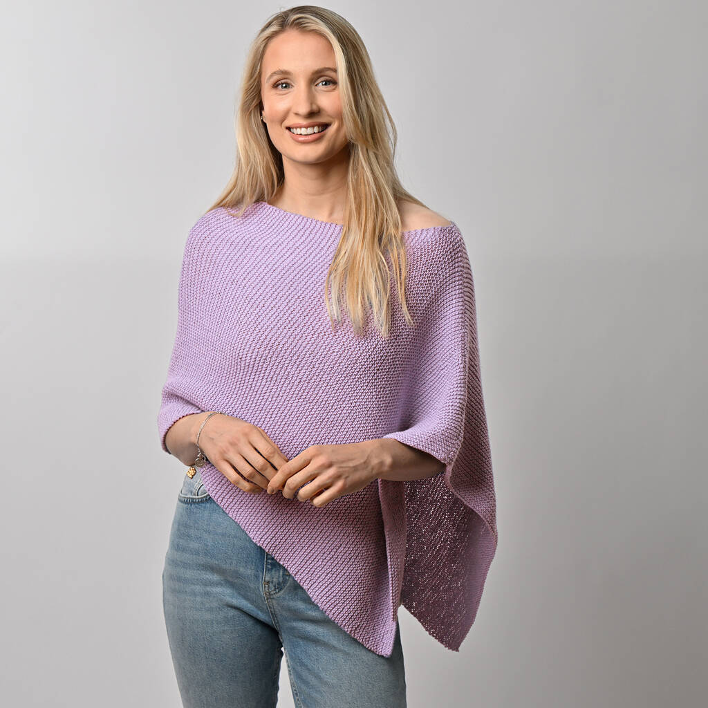 Summer Poncho Knitting Kit Cotton Collection, 1 of 7