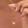 Hand And Pearl Charm Necklace, Sterling Silver Or Gold Plated, thumbnail 8 of 10
