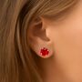 Ruby Red Swarovski Crystal Stud Earrings, thumbnail 1 of 6